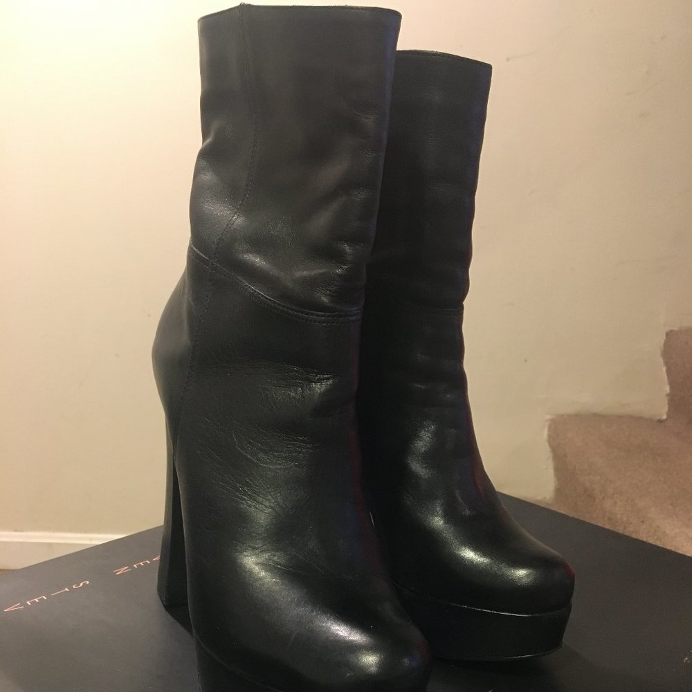 Steve Madden Steven Drakes Black Platform Boot 8.5 - Picture 2 of 9